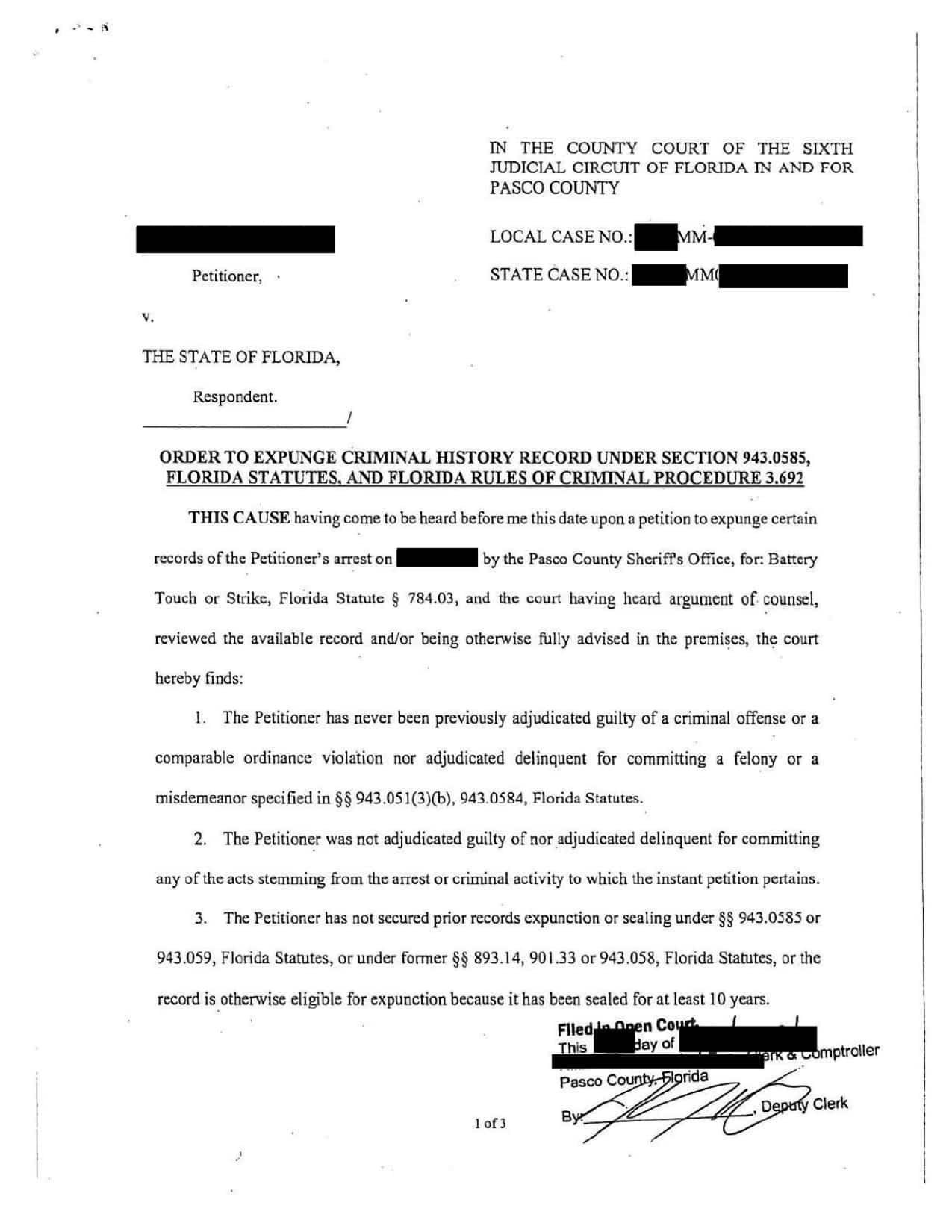 case matter 1000 court order expungement