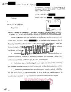 case matter 1312 court order expungement