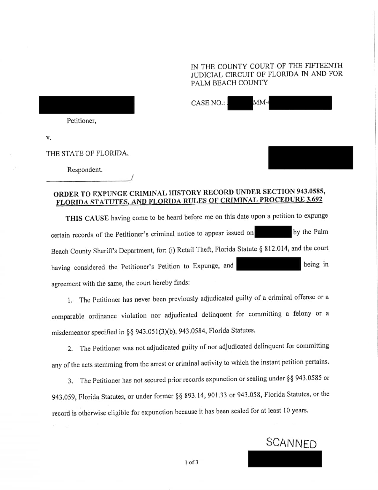 case matter 1494 court order expungement