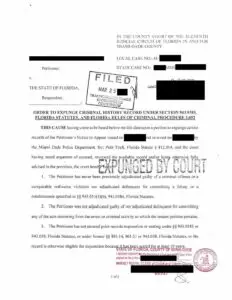 case matter 905 court order expungement